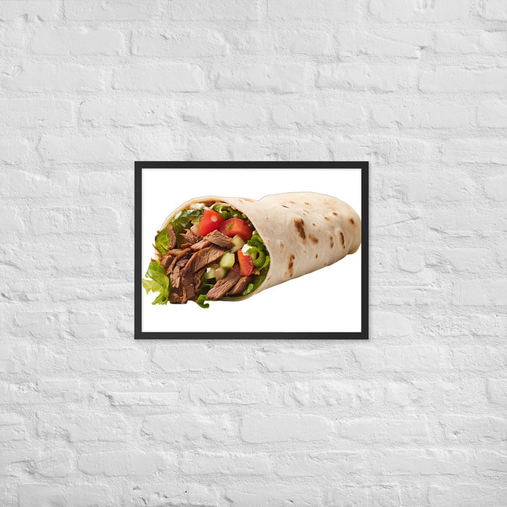 Beef Shawarma Roll Framed poster 🤤 from Yumify.AI