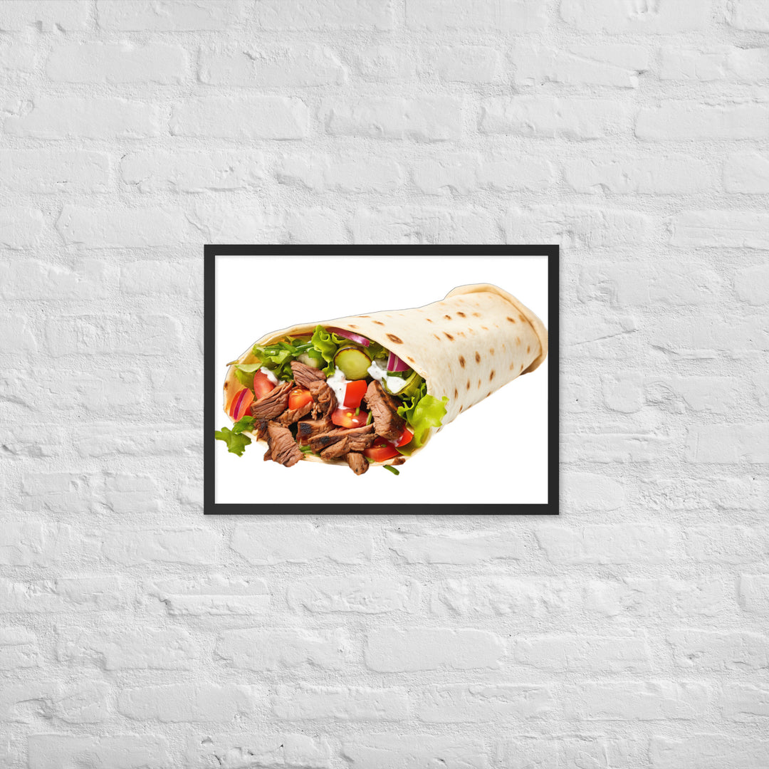 Beef Shawarma Roll Framed poster 🤤 from Yumify.AI