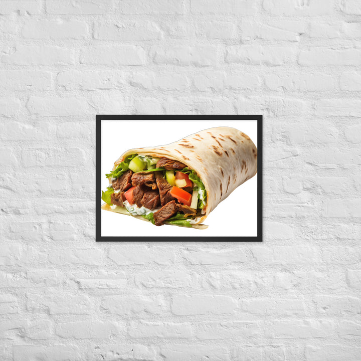 Beef Shawarma Roll Framed poster 🤤 from Yumify.AI