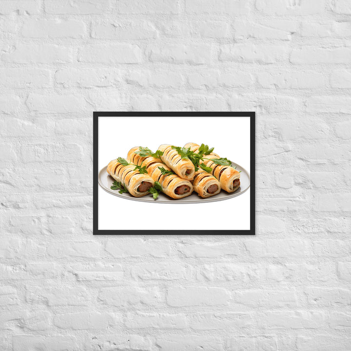 Vegan Sausage Rolls Showcase Framed poster 🤤 from Yumify.AI