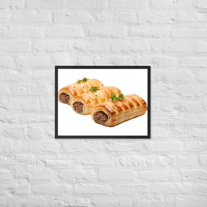 Gourmet Sausage Rolls Framed poster 🤤 from Yumify.AI