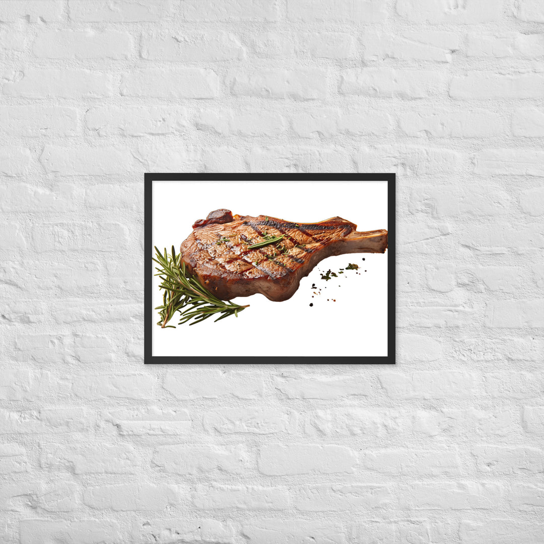 T Bone Steak with Herbs Framed poster 🤤 from Yumify.AI