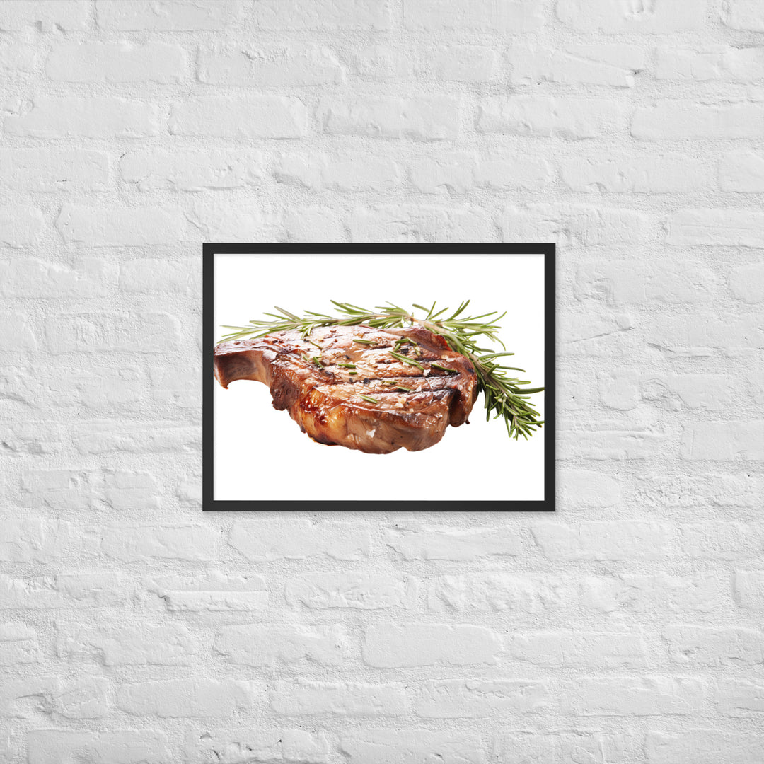 T Bone Steak with Herbs Framed poster 🤤 from Yumify.AI