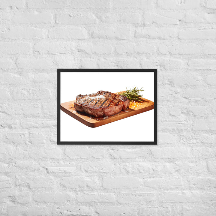 Sizzling Ribeye Steak Framed poster 🤤 from Yumify.AI