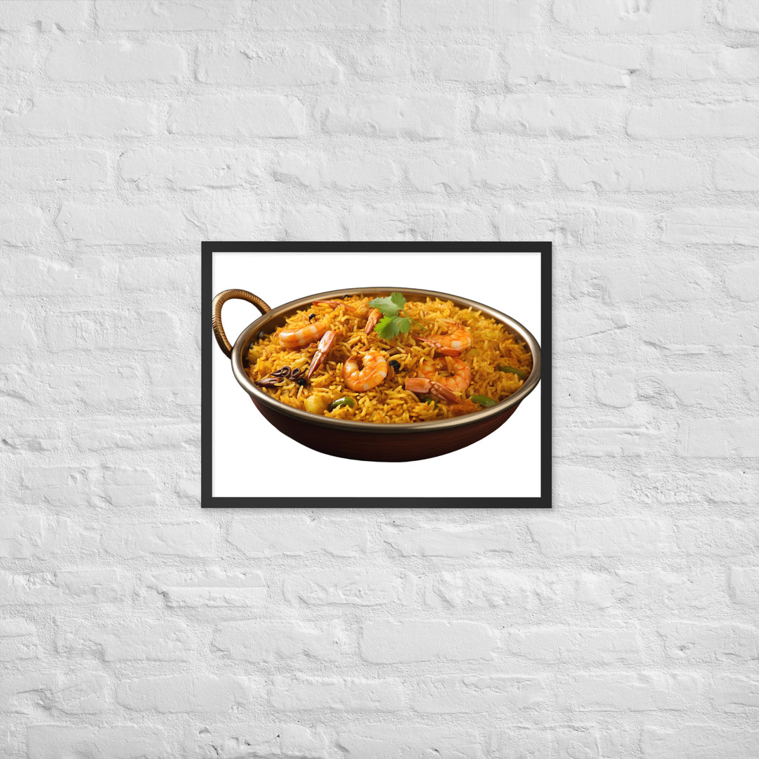 Prawn Biryani Seafood Delight Framed poster 🤤 from Yumify.AI