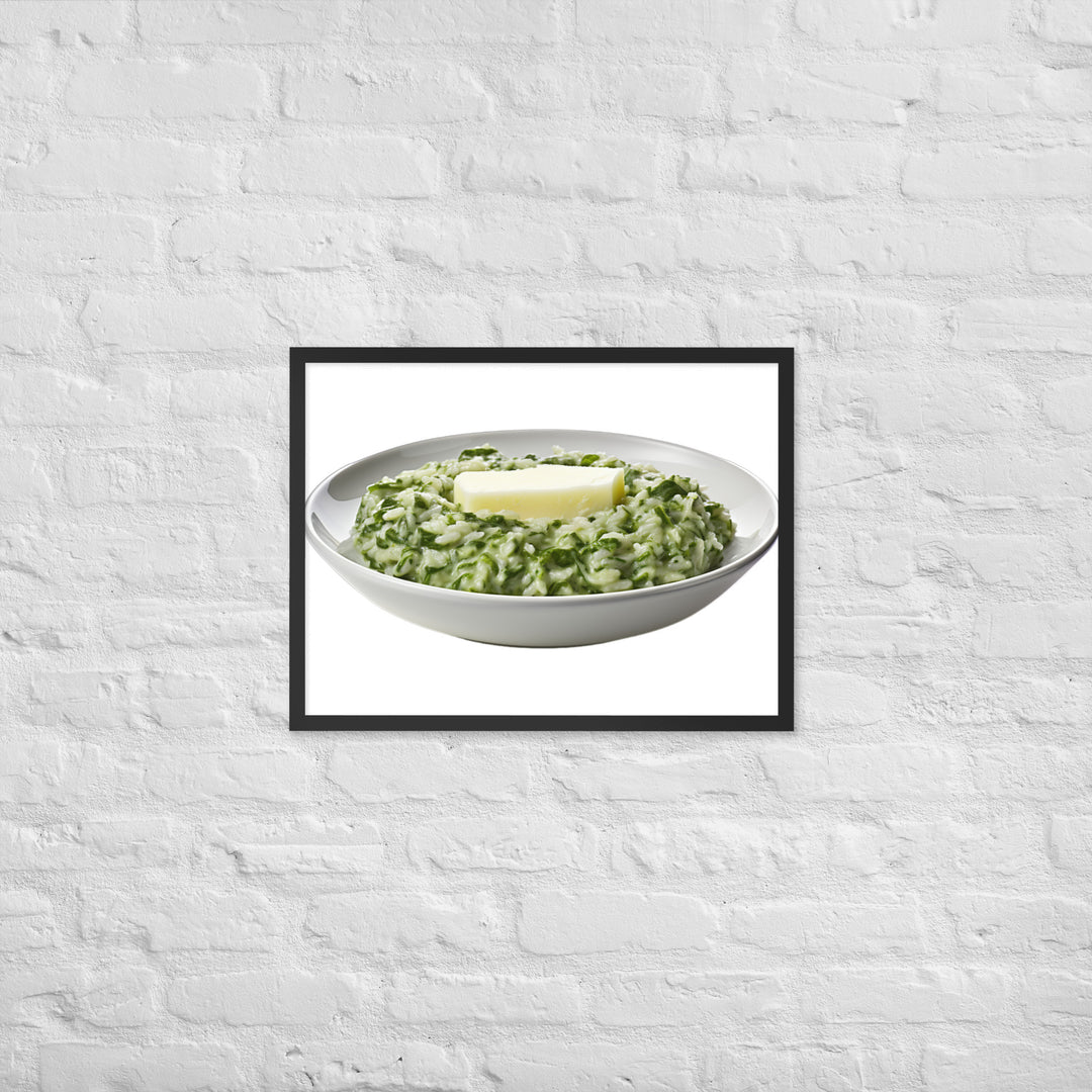 Spinach and Parmesan Risotto Framed poster 🤤 from Yumify.AI