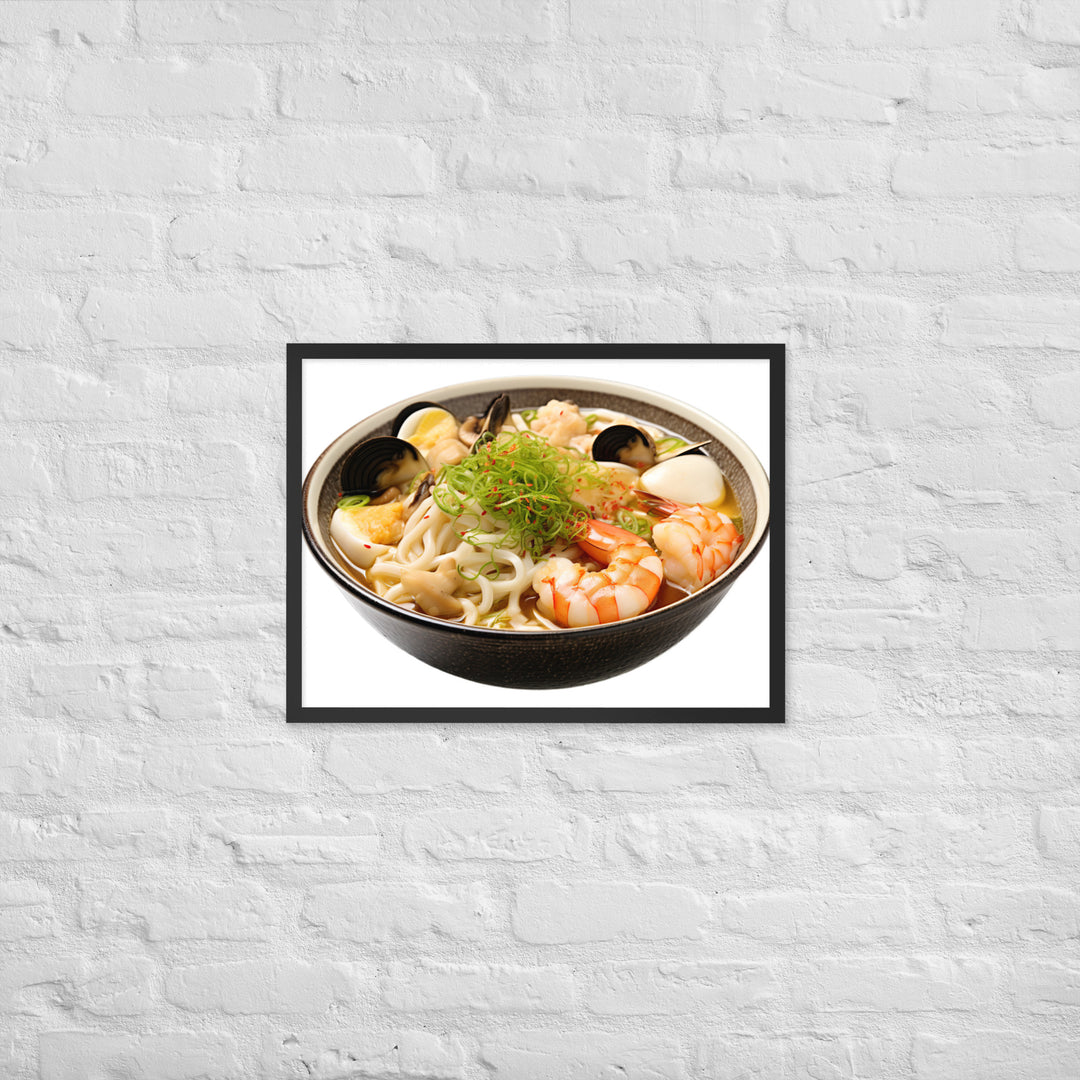 Seafood Extravaganza Ramen Framed poster 🤤 from Yumify.AI