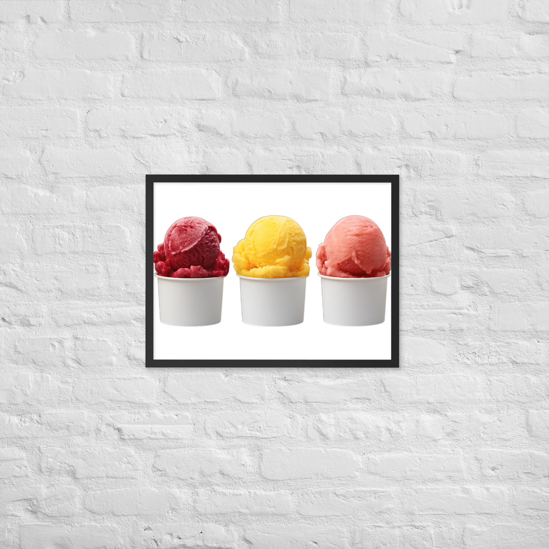 Trio of Sorbet Scoops Framed poster 🤤 from Yumify.AI