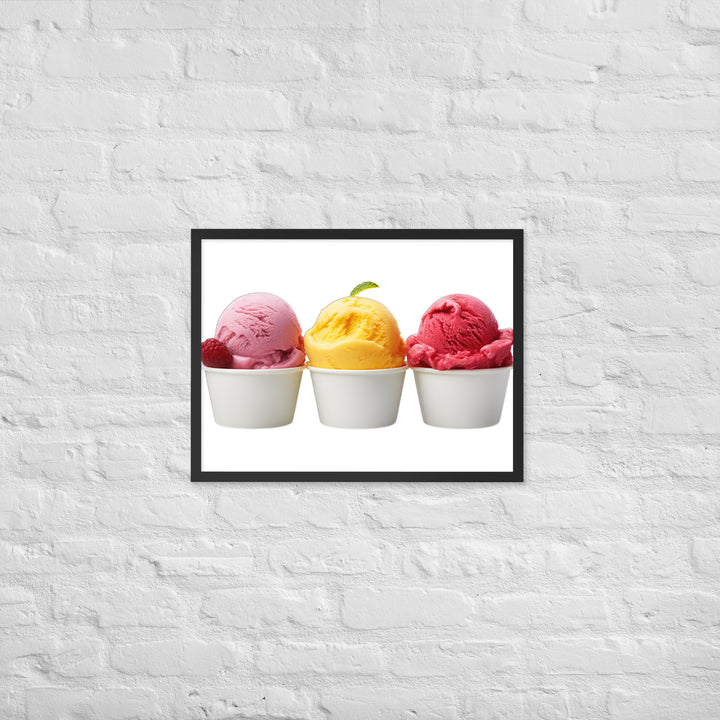 Trio of Sorbet Scoops Framed poster 🤤 from Yumify.AI