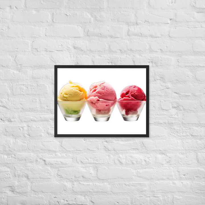 Trio of Sorbet Scoops Framed poster 🤤 from Yumify.AI