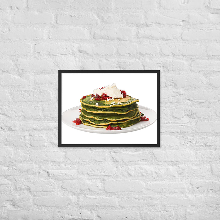 Savory Spinach Pancakes Framed poster 🤤 from Yumify.AI