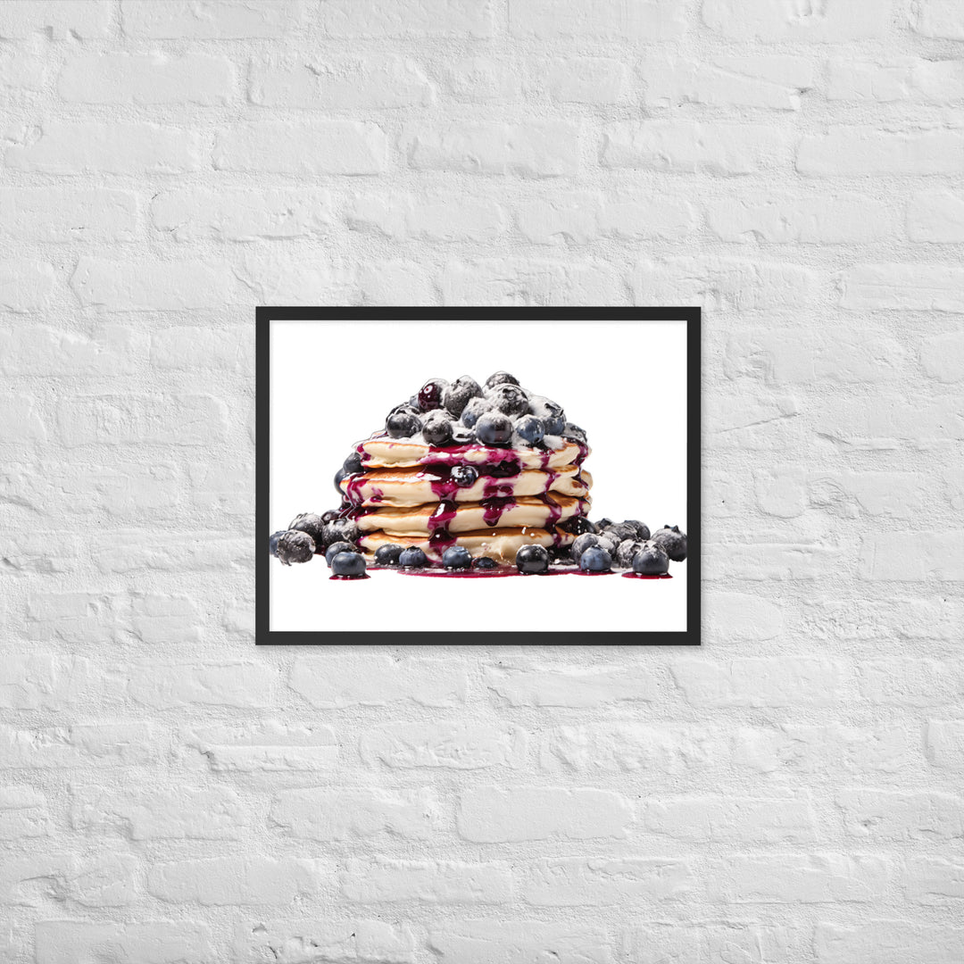 Blueberry Burst Pancakes Framed poster 🤤 from Yumify.AI