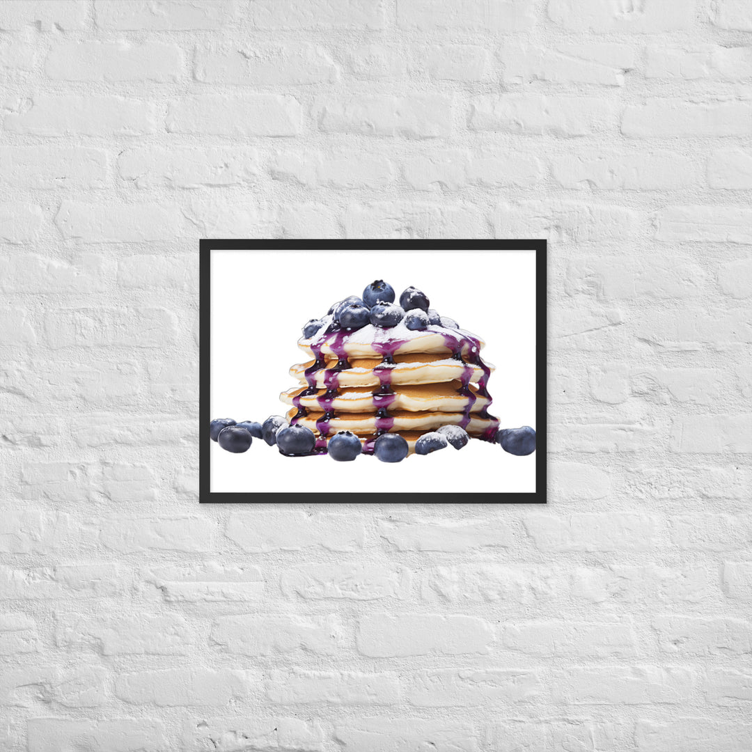 Blueberry Burst Pancakes Framed poster 🤤 from Yumify.AI