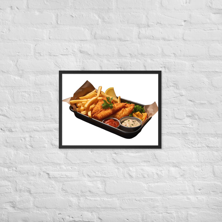 Spicy Cajun Fish and Chips Framed poster 🤤 from Yumify.AI