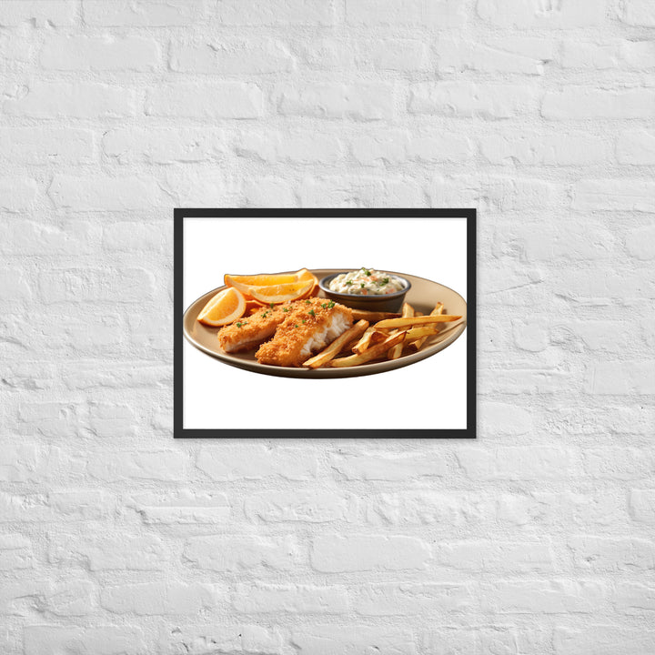 Panko Crusted Fish and Chips Framed poster 🤤 from Yumify.AI