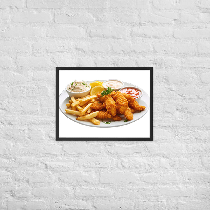 Spicy Cajun Fish and Chips Framed poster 🤤 from Yumify.AI