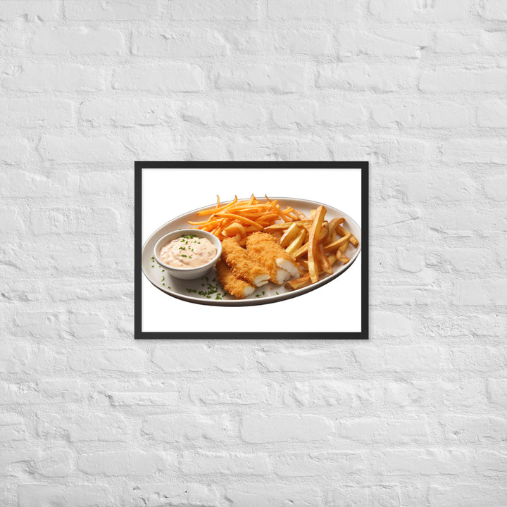 Panko Crusted Fish and Chips Framed poster 🤤 from Yumify.AI