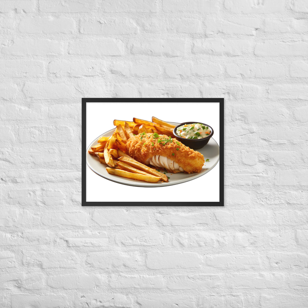 Panko Crusted Fish and Chips Framed poster 🤤 from Yumify.AI