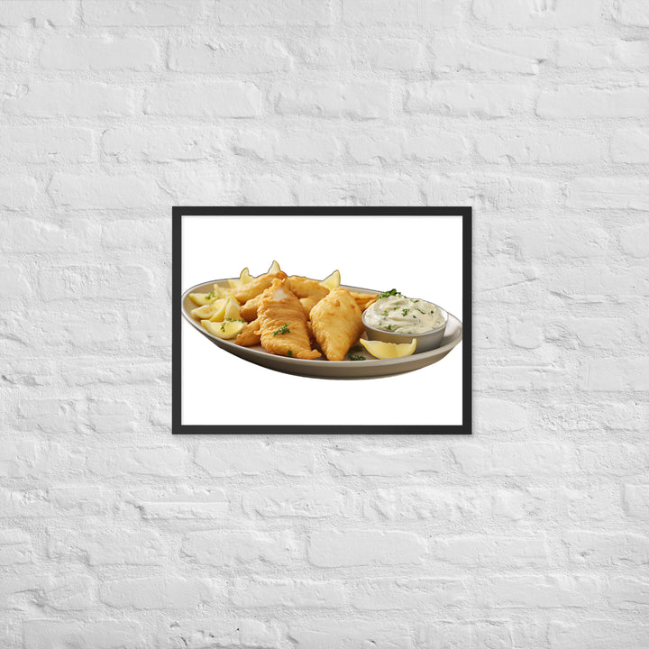 Lemon Herb Fish and Chips Framed poster 🤤 from Yumify.AI