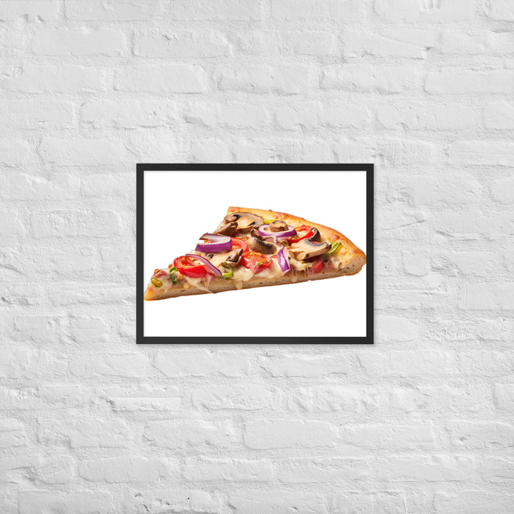 Veggie Delight Pizza Slice Framed poster 🤤 from Yumify.AI