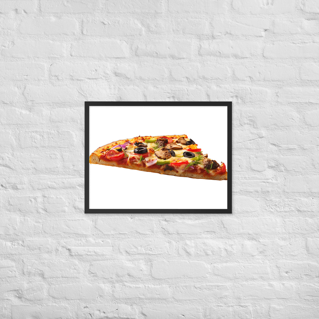 Veggie Delight Pizza Slice Framed poster 🤤 from Yumify.AI