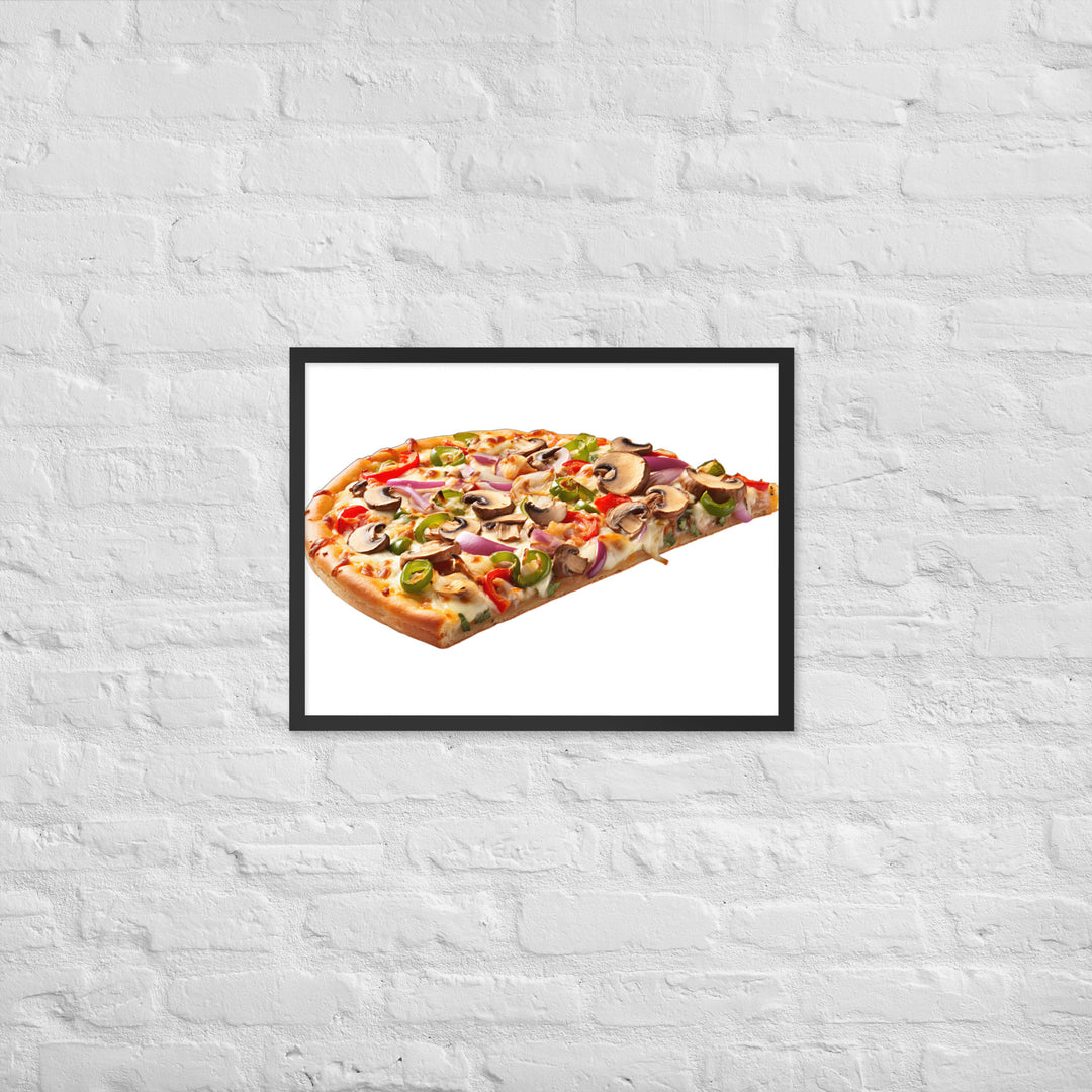 Veggie Delight Pizza Slice Framed poster 🤤 from Yumify.AI