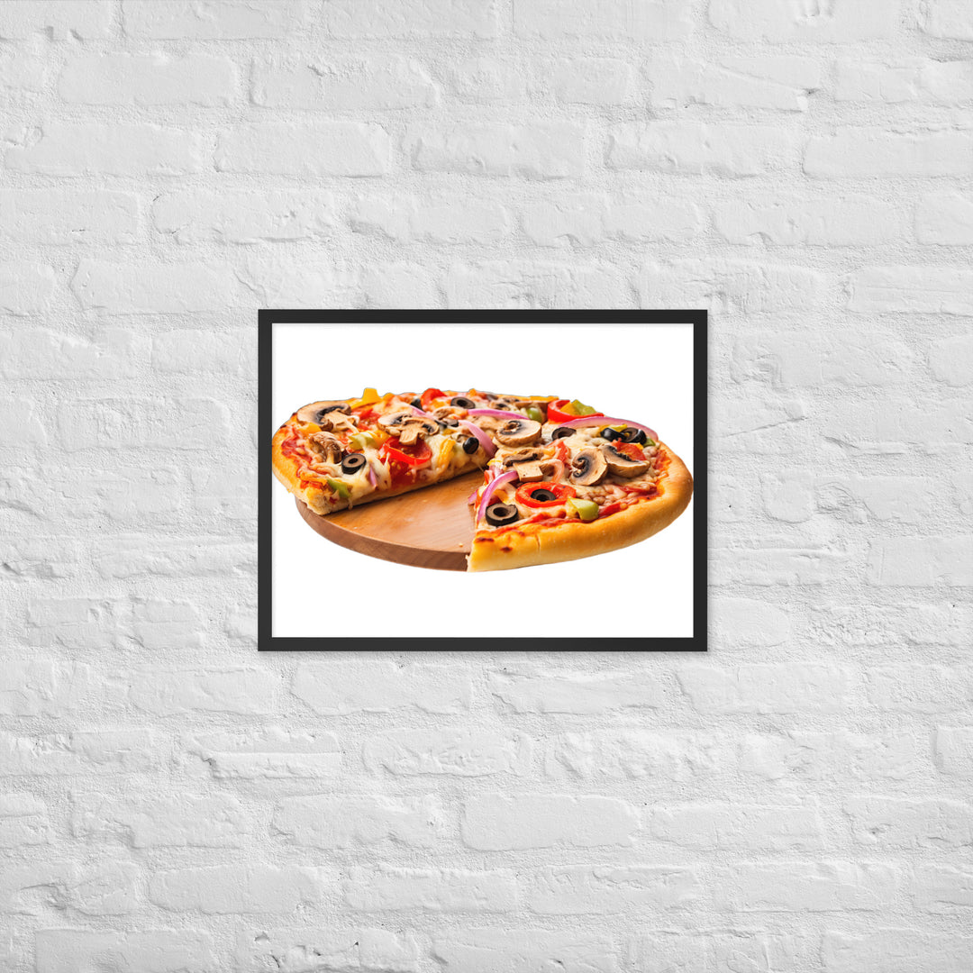 Veggie Delight Pizza Slice Framed poster 🤤 from Yumify.AI