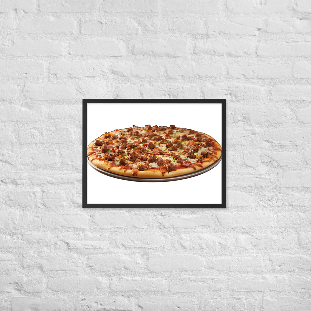 Meat Feast Pizza Framed poster 🤤 from Yumify.AI