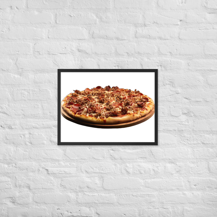 Meat Feast Pizza Framed poster 🤤 from Yumify.AI