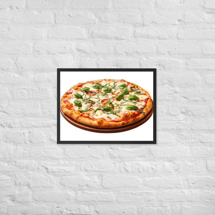 Cheese Dripping Margherita Pizza Framed poster 🤤 from Yumify.AI