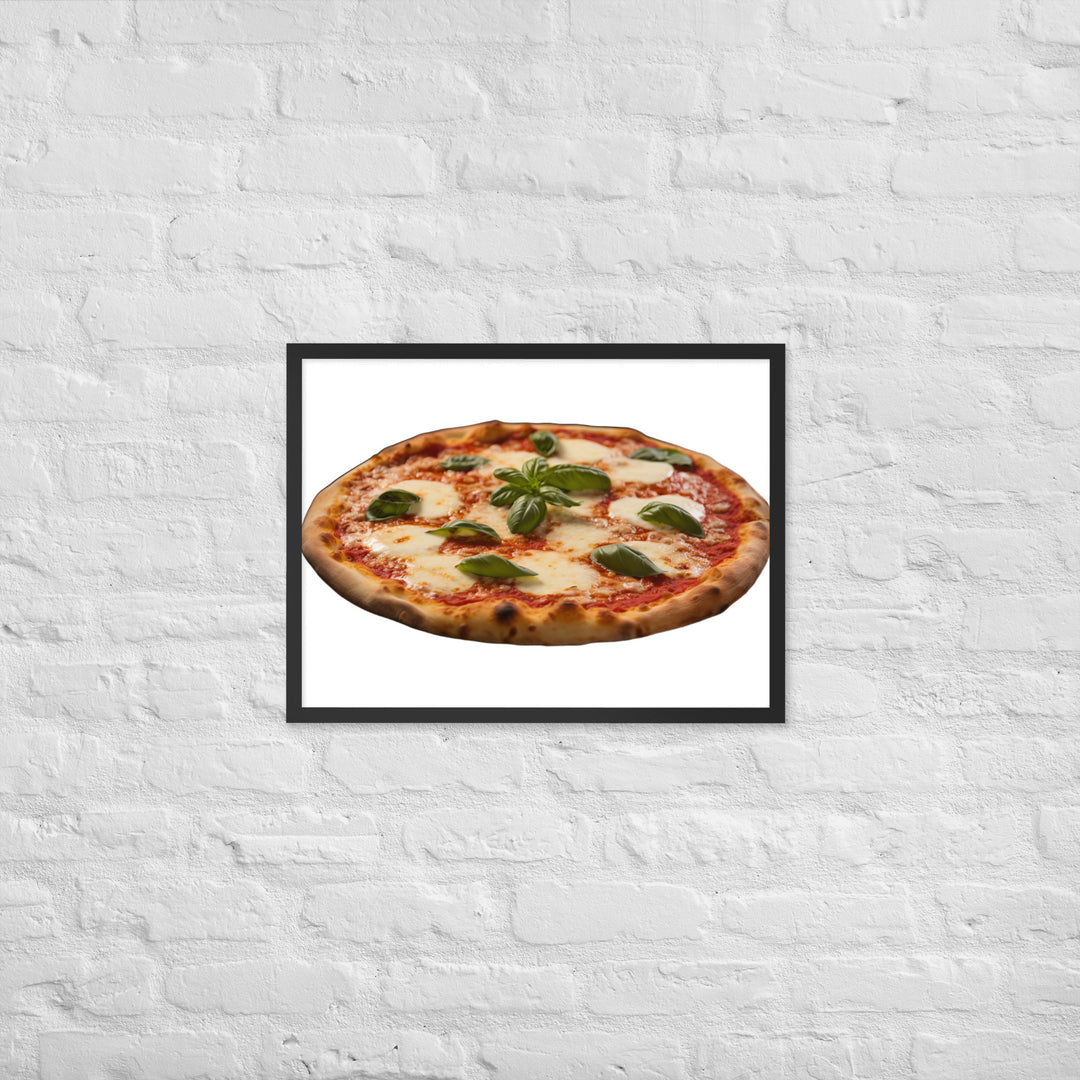 Cheese Dripping Margherita Pizza Framed poster 🤤 from Yumify.AI