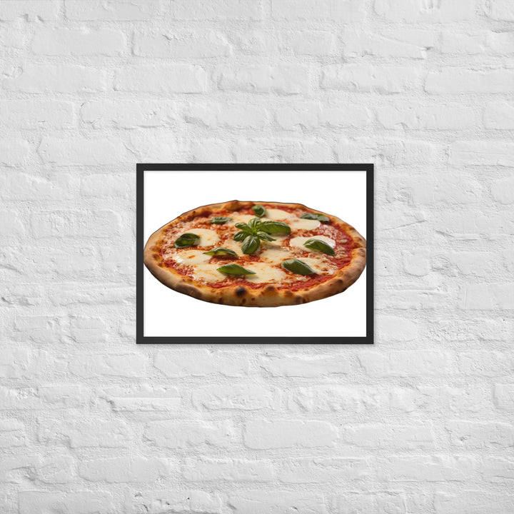 Cheese Dripping Margherita Pizza Framed poster 🤤 from Yumify.AI