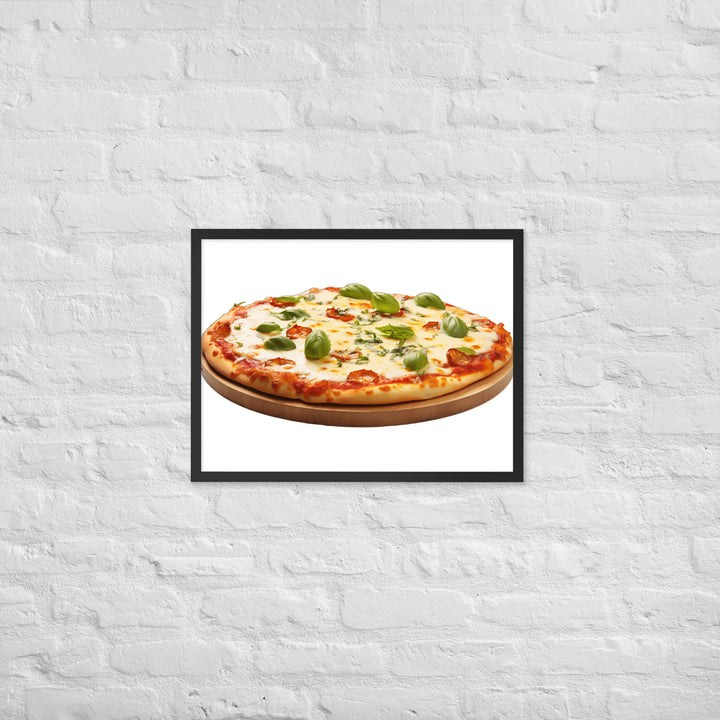 Cheese Dripping Margherita Pizza Framed poster 🤤 from Yumify.AI