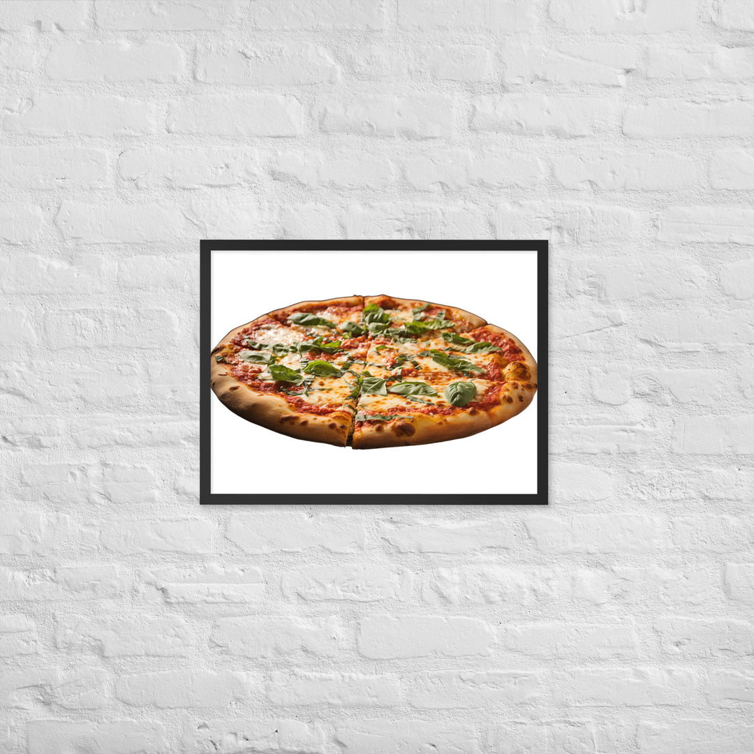 Cheese Dripping Margherita Pizza Framed poster 🤤 from Yumify.AI