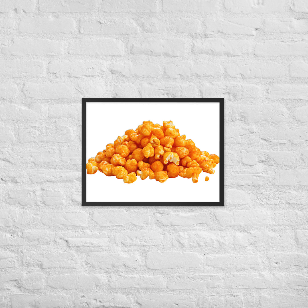 Spicy Cheese Popcorn Framed poster 🤤 from Yumify.AI