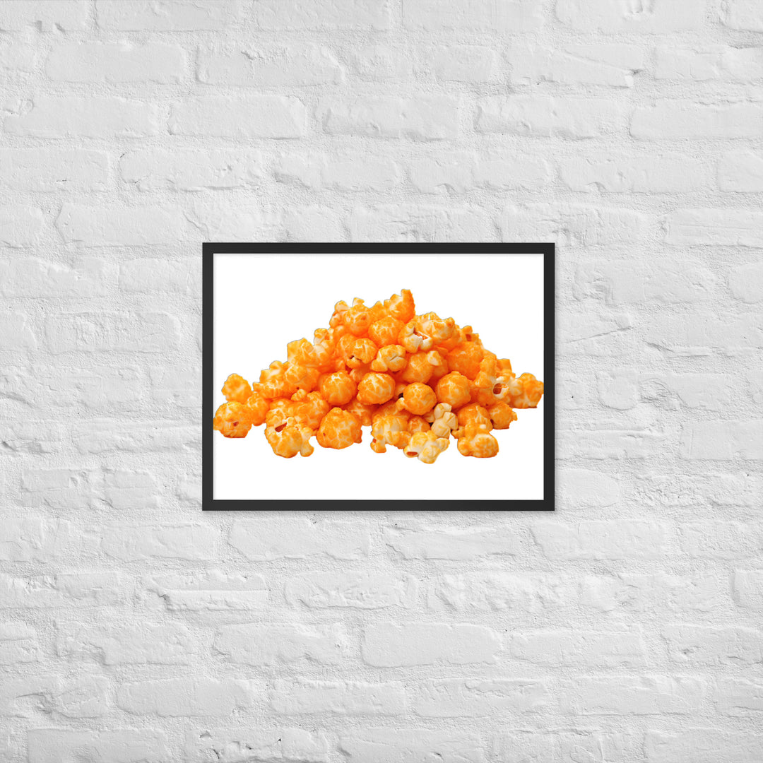 Spicy Cheese Popcorn Framed poster 🤤 from Yumify.AI