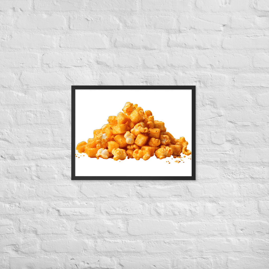 Spicy Cheese Popcorn Framed poster 🤤 from Yumify.AI