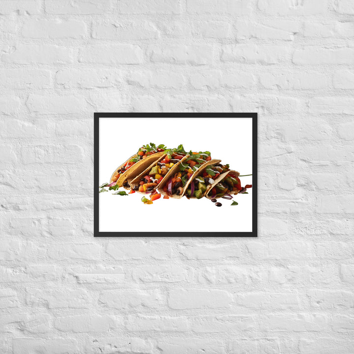 Vegetarian Tacos Extravaganza Framed poster 🤤 from Yumify.AI