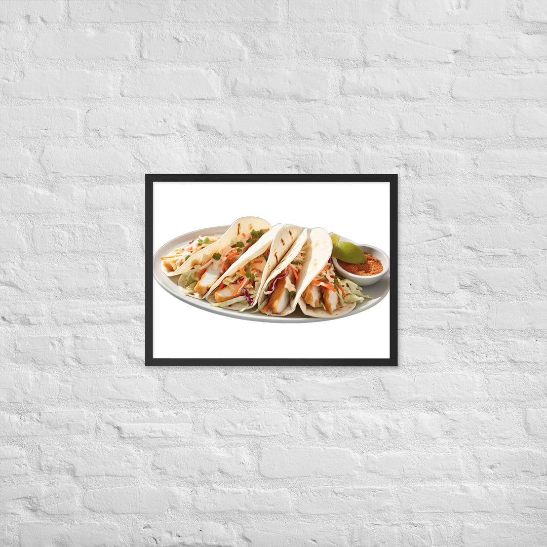 Soft Fish Tacos Delight Framed poster 🤤 from Yumify.AI