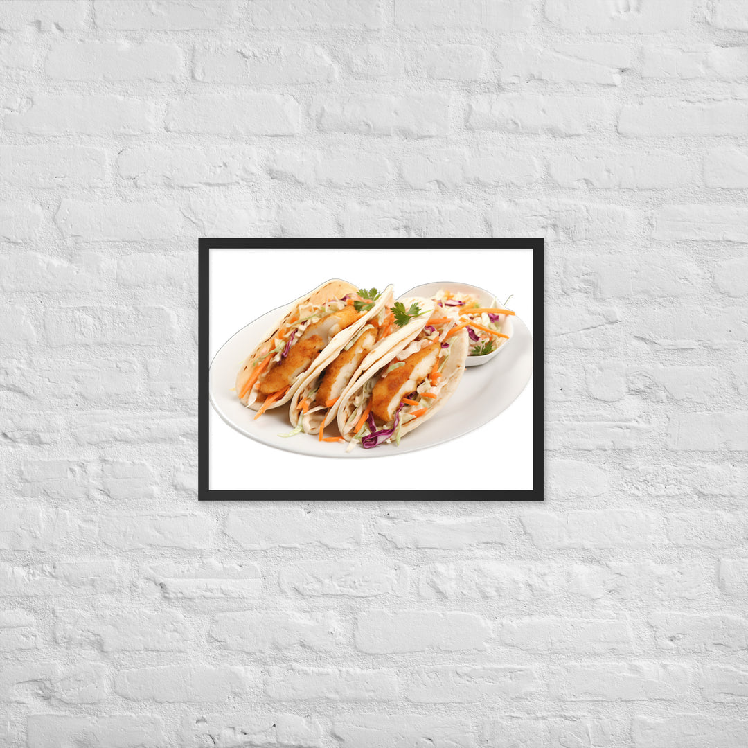 Soft Fish Tacos Delight Framed poster 🤤 from Yumify.AI