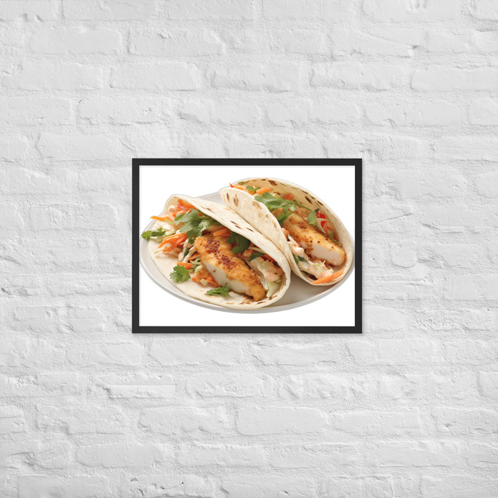 Soft Fish Tacos Delight Framed poster 🤤 from Yumify.AI