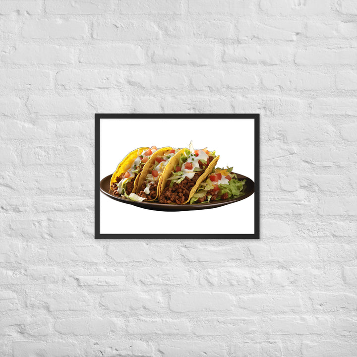 Crispy Beef Tacos Feast Framed poster 🤤 from Yumify.AI