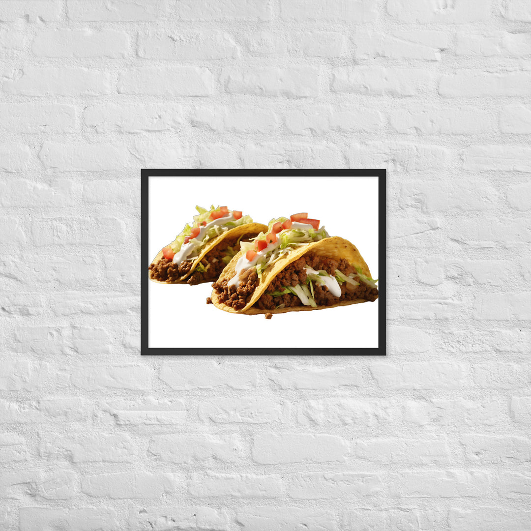 Crispy Beef Tacos Feast Framed poster 🤤 from Yumify.AI