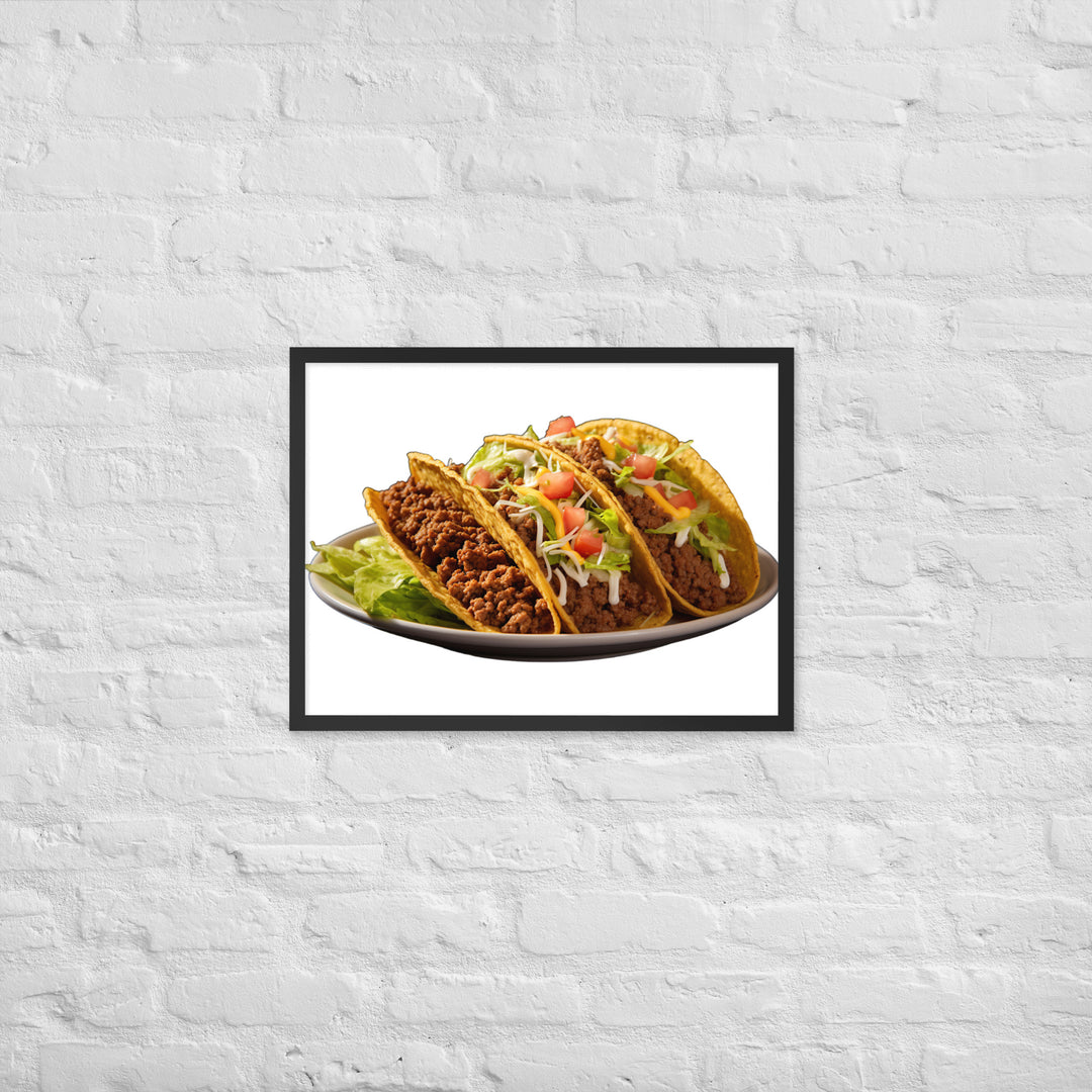 Crispy Beef Tacos Feast Framed poster 🤤 from Yumify.AI