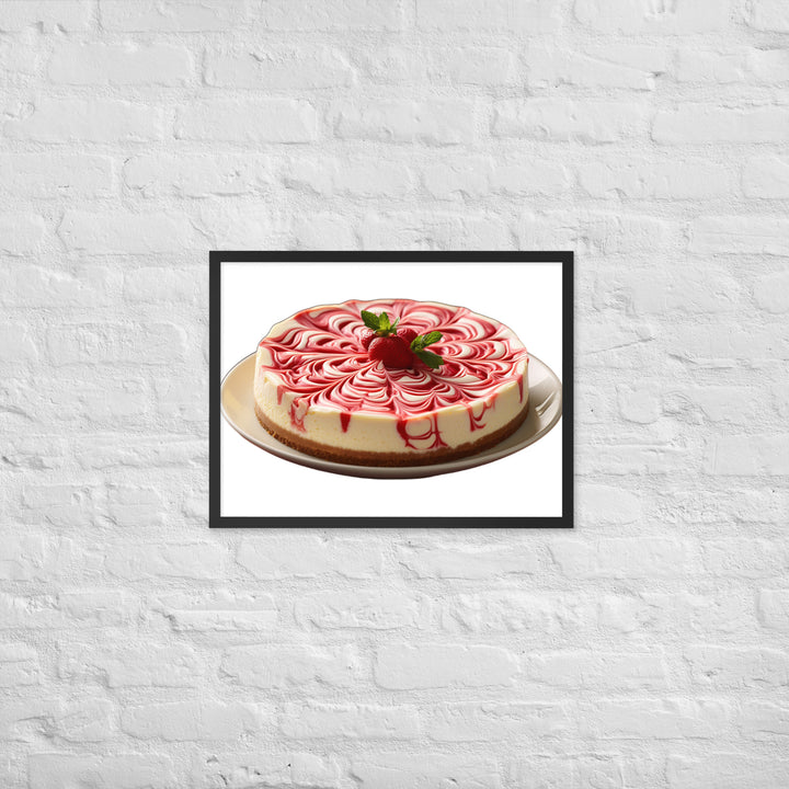 Strawberry Swirl Cheesecake Framed poster 🤤 from Yumify.AI