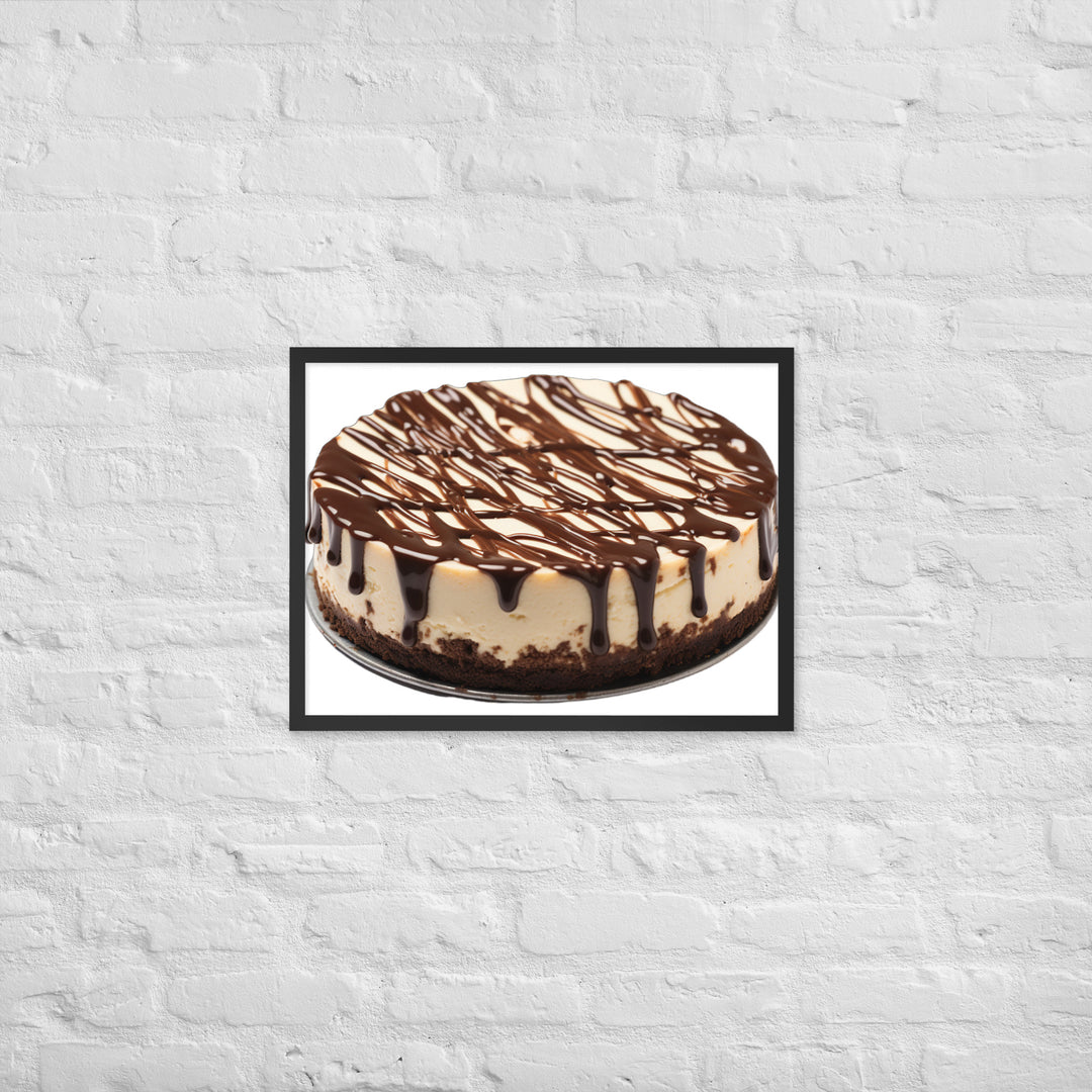 Chocolate Drizzle Cheesecake Framed poster 🤤 from Yumify.AI