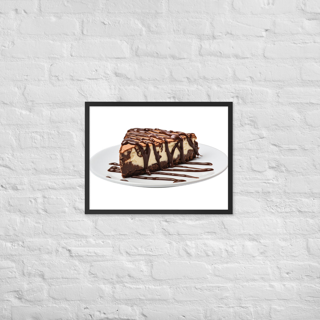 Chocolate Drizzle Cheesecake Framed poster 🤤 from Yumify.AI