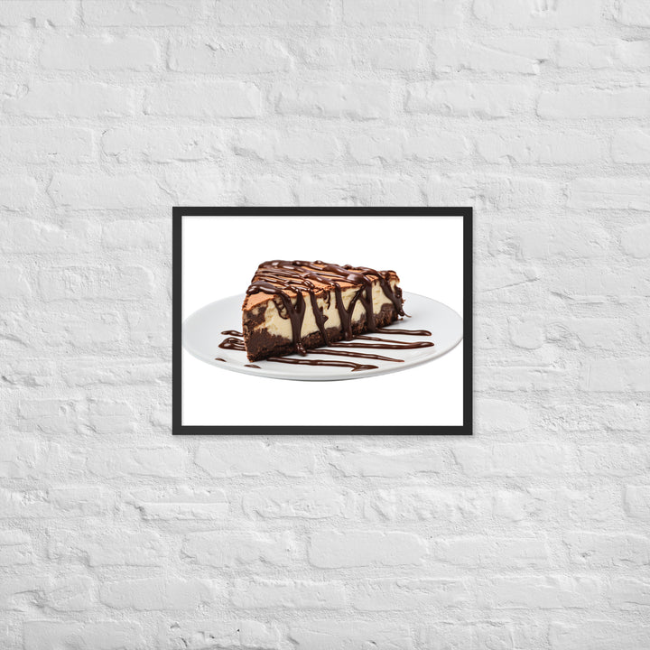 Chocolate Drizzle Cheesecake Framed poster 🤤 from Yumify.AI