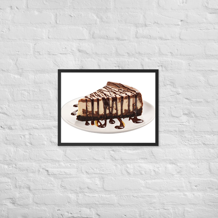 Chocolate Drizzle Cheesecake Framed poster 🤤 from Yumify.AI