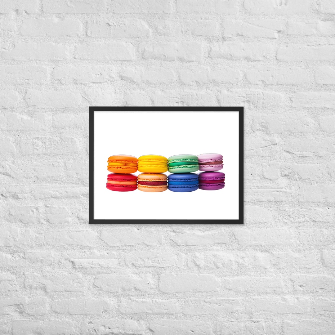 Rainbow Macarons Framed poster 🤤 from Yumify.AI